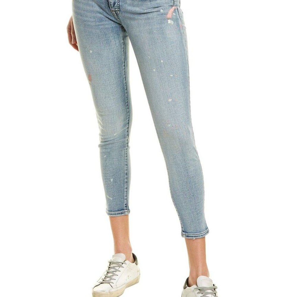 Lucky Brand Mid Rise Ava Grafton Crop Skinny Jeans Mid Rise Light Wash